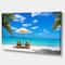 Designart - Turquoise Beach with Chairs - Seashore Photo Canvas Print